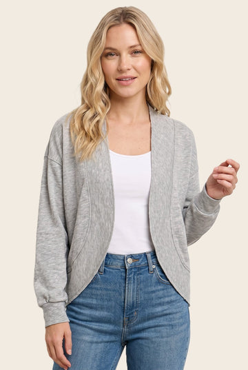 Heather Grey French Terry Shrug Cardigan
