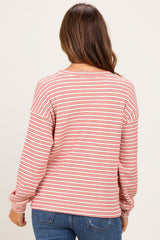 Red Striped Maternity Long Sleeve Top