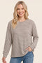 Brown Striped Long Sleeve Top