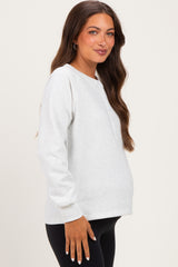 Ash Grey Half Snap Button Up Maternity Pullover