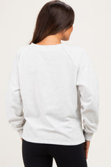 Ash Grey Half Snap Button Up Maternity Pullover