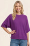 Purple Oversized Short Sleeve Sweater Top