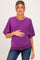 Purple Oversized Maternity Short Sleeve Sweater Top