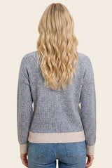 Indigo Two Tone Ribbed Sweater