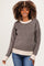 Chocolate Two Tone Ribbed Maternity Sweater