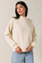 Cream Mock Neck Drop Shoulder Sweatshirt