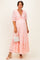 Light Pink Floral Lace V-Neck Maternity Maxi Dress