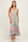Multicolor Floral Colorblock Ruffle Tiered Midi Dress