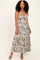 Ivory Floral Twist Front Keyhole Lace Trim Maternity Maxi Dress