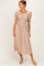 Light Taupe Polka Dot Smocked Midi Dress