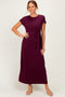 Wine Side Tie Short Sleeve Midi Dress