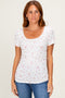 Pink Pointelle Ruching Short Sleeve Top