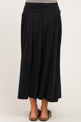 Black Gathered Waistband Maternity Maxi Skirt