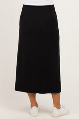 Black Front Tie Maternity Maxi Skirt