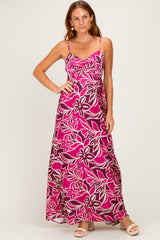 Berry Floral Sleeveless Maxi Dress