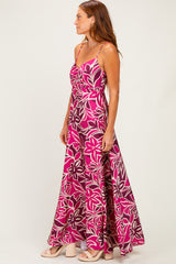 Berry Floral Sleeveless Maxi Dress