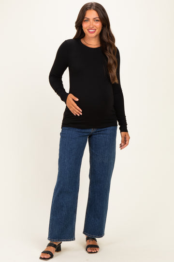 Black Long Sleeve Maternity Top