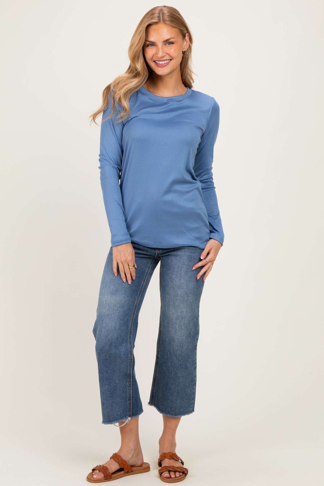 Blue Long Sleeve Top