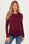 Burgundy Long Sleeve Maternity Top