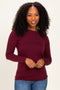 Burgundy Long Sleeve Top