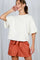 Cream Raw Cut Edge Boxy Tee