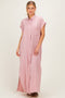Pink Chambray Maxi Shirt Dress