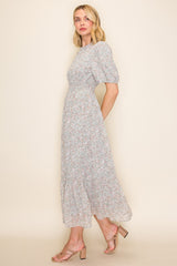 Sage Floral Chiffon Maxi Dress