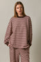 Brown Striped Oversized Pullover
