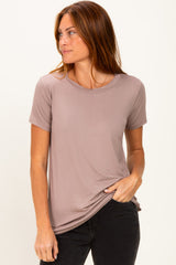Mocha Basic Short Sleeve Maternity Top