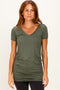 Sage V-Neck Ruched Side Top