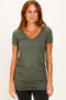 Sage V-Neck Ruched Side Top