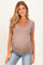 Mocha V-Neck Ruched Side Maternity Top