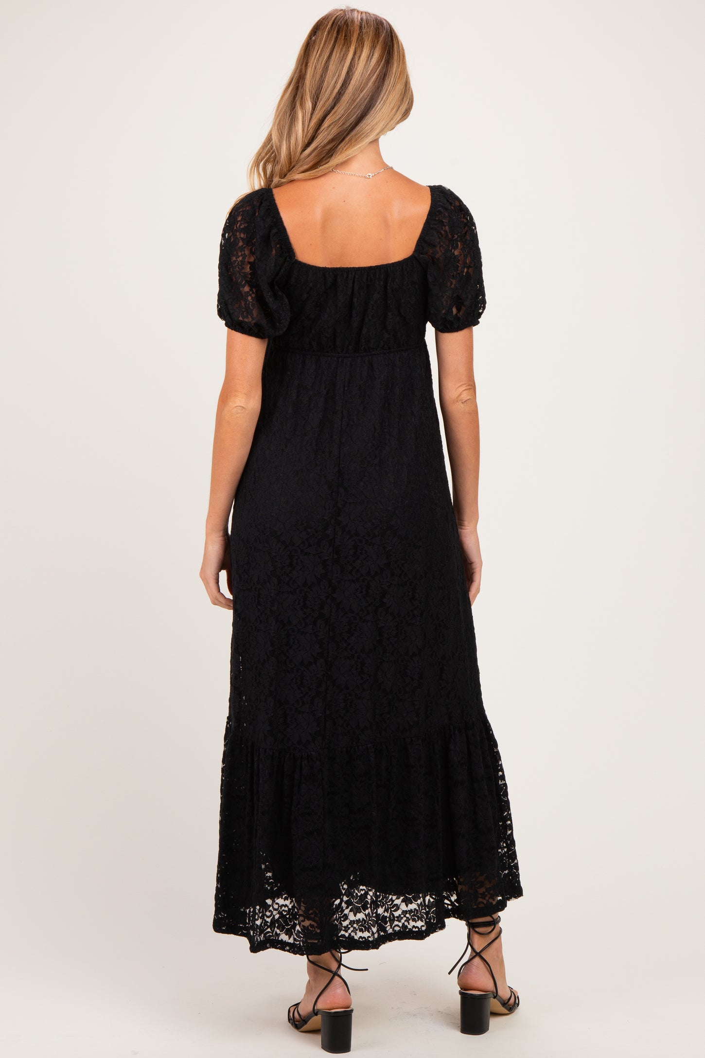 Black Lace Maternity Maxi Dress
