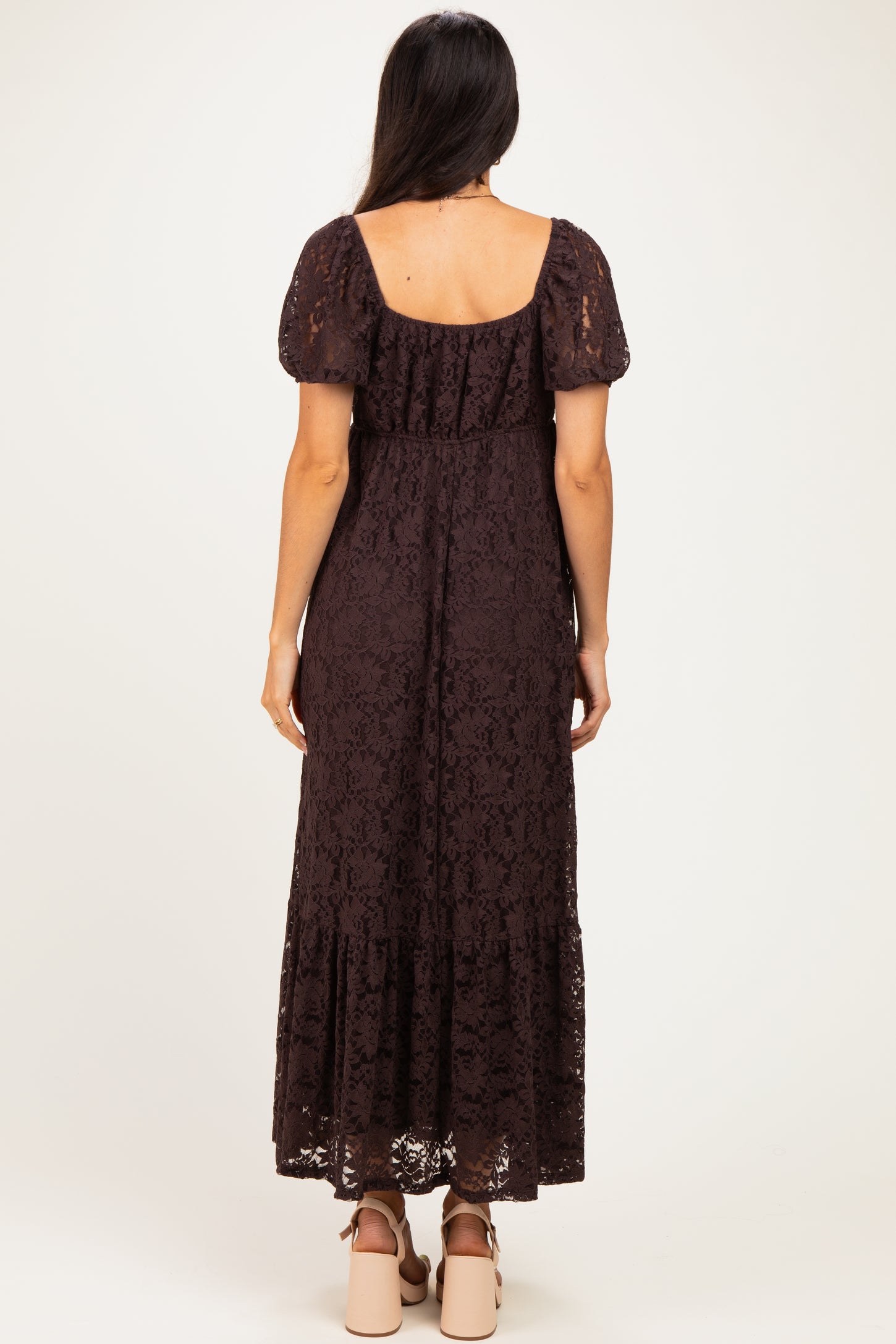 Brown Lace Maxi Dress