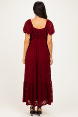 Burgundy Lace Maxi Dress