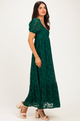 Hunter Green Lace Maxi Dress