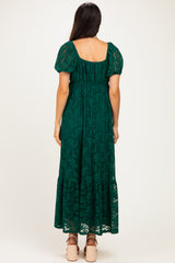 Hunter Green Lace Maxi Dress