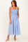 Blue Sleeveless Smocked Striped Maxi Dress