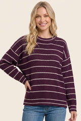 Dark Plum Striped Sweater