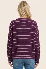 Dark Plum Striped Sweater