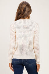 Ivory Chunky Waffle Knit Maternity Open Cardigan