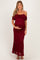 Burgundy Lace Off Shoulder Maternity Maxi Dress
