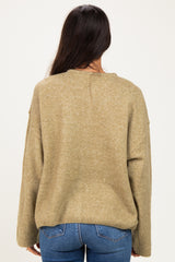 Olive Long Sleeve Crew Neck Cardigan