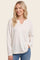 Ivory Split Neck Oversized Brushed Knit Top