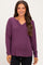 Plum Split Neck Oversized Brushed Knit Maternity Top