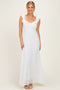 Ivory Textured Short Sleeve Sweetheart Maxi Dress