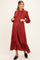 Terracotta Pleated Front Button Down Maternity Maxi Dress