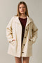 Cream Oversized High Neck Jacket