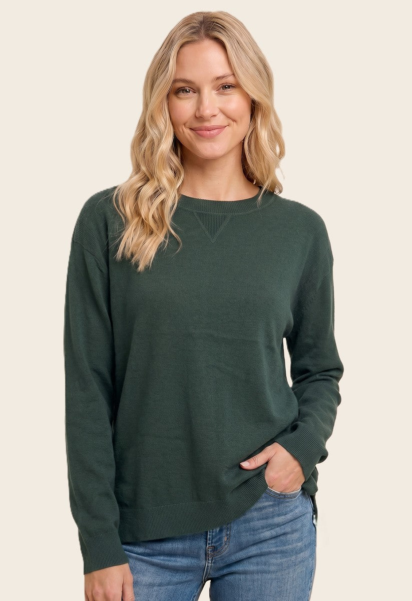 Forest Solid Basic Sweater