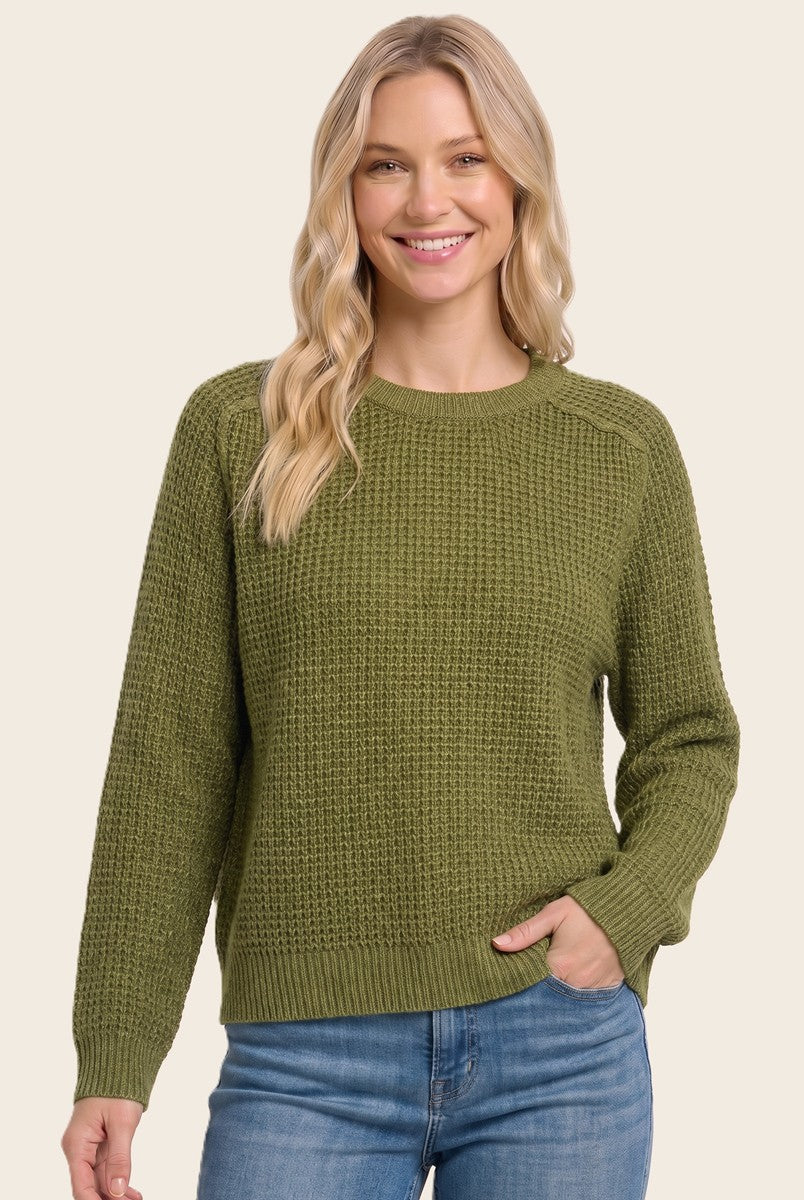 Matcha Waffle Textured Maternity Sweater